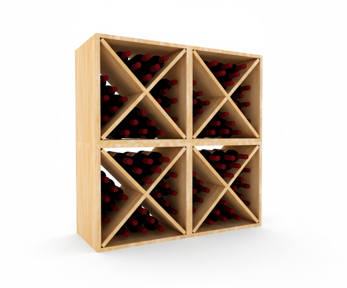 4 Wood Wine Storage Cubes- 96 Bottles | WineRacks.com – Wine Racks