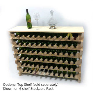 6 Shelf 72 Bottle Pine Stackable Rack