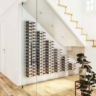 W Series Under the Stairs Wine Wall Kit Shown in Home