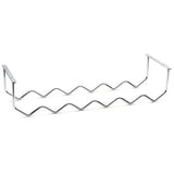 Metal wine rack with wavy design on a white background