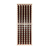 Wine rack with red wine bottles on a white background