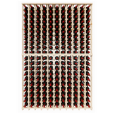 Wine rack with bottles on a white background