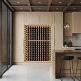 Modern kitchen with wine rack and island