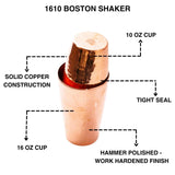 1610 Copper Boston Shaker components