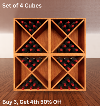 Set of 4 Wine Rack Cubes, Buy 3, Get 4th 50% Off