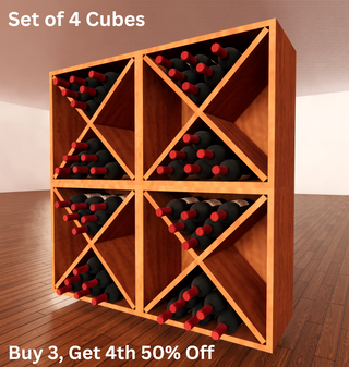 Set of 4 Wine Rack Cubes, Buy 3, Get 4th 50% Off