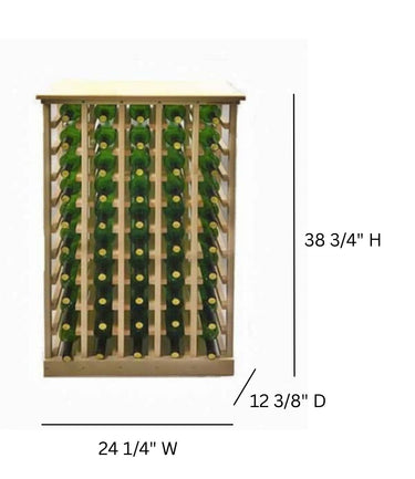 Wood Wine Rack Bottle Storage with Tabletop Tasting Area and Display Holds 50 Bottles Fully Assembled