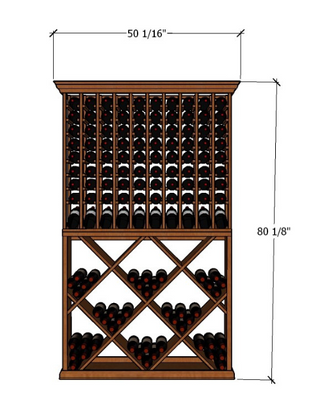 4 Foot RediCellar Wine Cellar Storage Solution- 220 Bottle Capacity Measurements