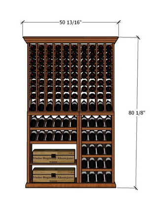 4 Foot RediCellar Wine Cellar Storage Solution- 140 Bottle Capacity Measurements