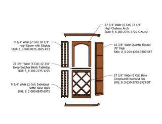 4 Foot RediCellar Wine Cellar Storage Solution- 148 Bottle Capacity Components