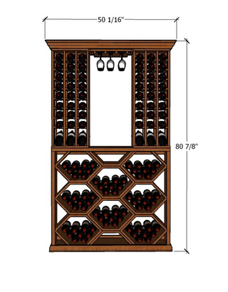 RediCellar Wooden Wine Rack 4 Foot Wine Cellar – 179 Bottle Capacity - Measurements