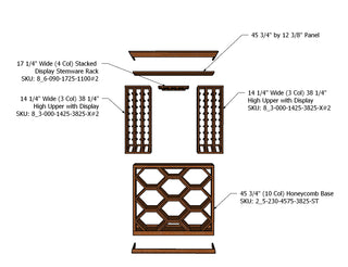 RediCellar Wooden Wine Rack 4 Foot Wine Cellar – 179 Bottle Capacity - Components