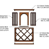 5 Foot RediCellar Wine Cellar Storage Solution- 210 Bottle Capacity Components