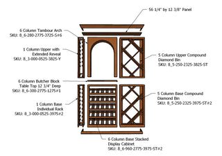 5 Foot RediCellar Wine Cellar Storage Solution- 178 Bottle Capacity Components