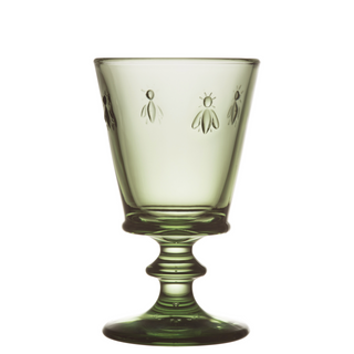 Olive Green Bee Wine Glass