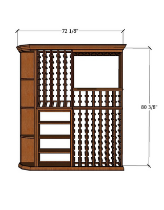 6 Foot RediCellar Wine Cellar Storage Solution- 216 Bottle Capacity Measurements