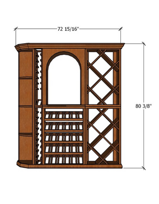 6 Foot Wine Wooden RediCellar- 210 Bottle Capacity Measurements