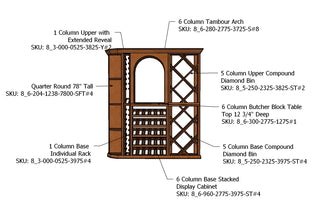 6 Foot Wine Wooden RediCellar- 210 Bottle Capacity Components