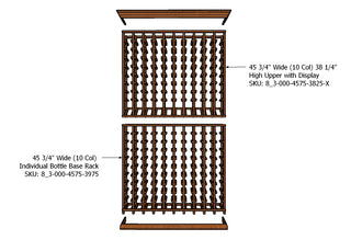 10 Column 6.5ft Tall Wooden Wine Rack Kit with Display Components