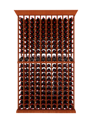 10 Column 6.5ft Tall Wooden Wine Rack Kit with Display Storing 190 Bottles