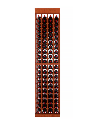 4 Column 6.5ft Tall Wooden Wine Rack Kit Storing 80 Bottles