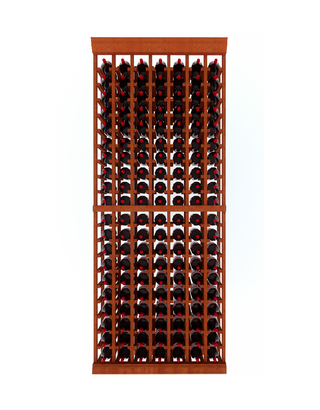 7 Column 6.5 Foot Tall Wooden Wine Rack Kit Storing 140 Bottles