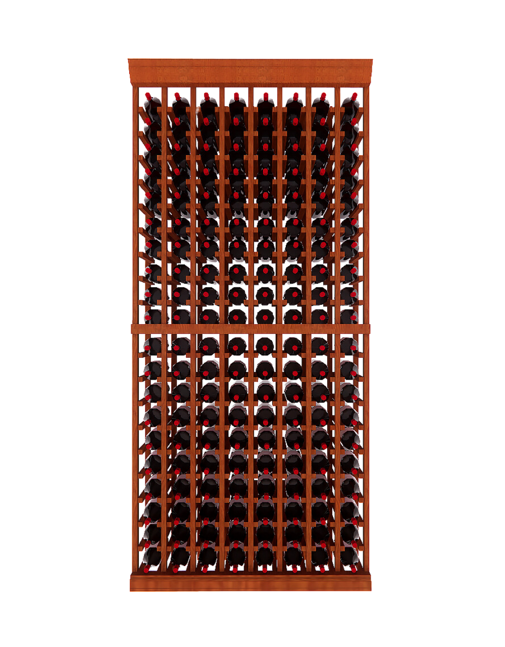8 Column 6.5 Foot Tall Wooden Wine Rack Kit Storing 160 Bottles