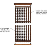 8 Column 6.5 Foot Tall Wooden Wine Rack Kit with Display- Components