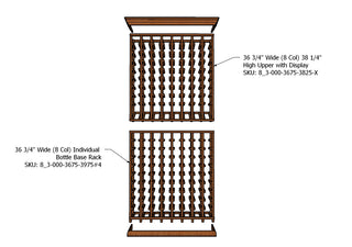 8 Column 6.5 Foot Tall Wooden Wine Rack Kit with Display- Components