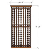 8 Column 6.5 Foot Tall Wooden Wine Rack Kit with Display- Measurements