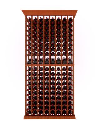 8 Column 6.5 Foot Tall Wooden Wine Rack Kit with Display Storing 152 Bottles