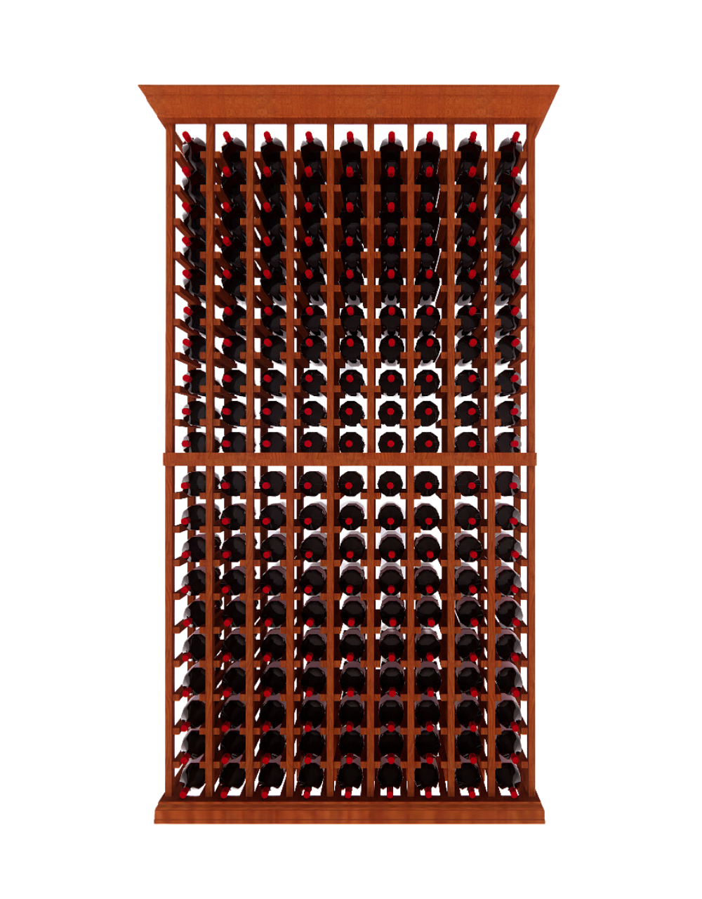 9 Column 6.5 Foot Tall Wooden Wine Rack Kit Storing 180 Bottles