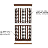 9 Column 6.5 Foot Tall Wooden Wine Rack Kit with Display Row Components