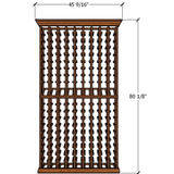 9 Column 6.5 Foot Tall Wooden Wine Rack Kit with Display Row Measurements