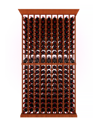 9 Column 6.5 Foot Tall Wooden Wine Rack Kit with Display Row Storing 171 Bottles