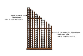 Waterfall 6.5 Foot Tall Wooden Wine Rack Kit Storing 155 Bottles Components