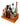 Collection of various alcohol bottles on a wooden shelf with a white background