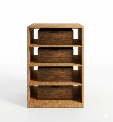 Wood Case Bin Base Wine Storage Rack