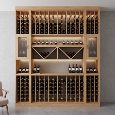 Pine Base Wine Rack Column Custom Standard Bottle Storage – Wine