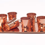 Copper Shot Cup Flight Set- Set of 6 shot cups & 1 Charolita Tray