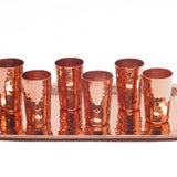 Copper Shot Cup Flight Set- Set of 6 shot cups & 1 Charolita Tray