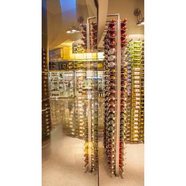 W Series Wine Rack Frame Elbow Standoff Bracket Kit in a wine room