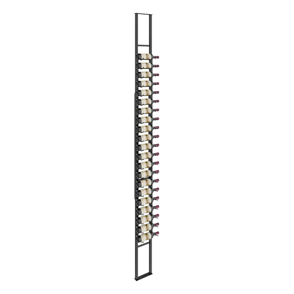 W Series 1 Sided Floating Wine Rack Kit in Matte Black Storing 21 Bottles