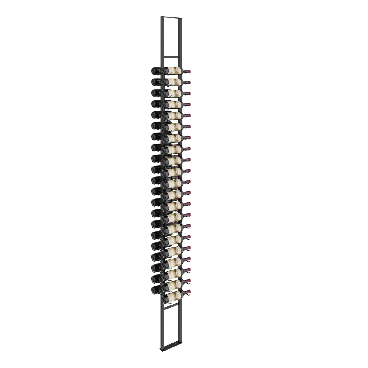 W Series 2 Sided Floating Wine Rack Kit in Matte Black Storing 42 Bottles