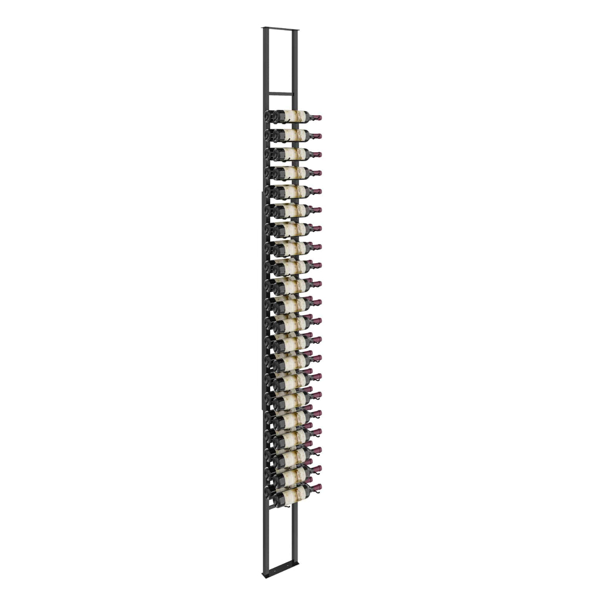 W Series 1 Sided Floating Wine Rack Kit in Matte Black Storing 42 Bottles