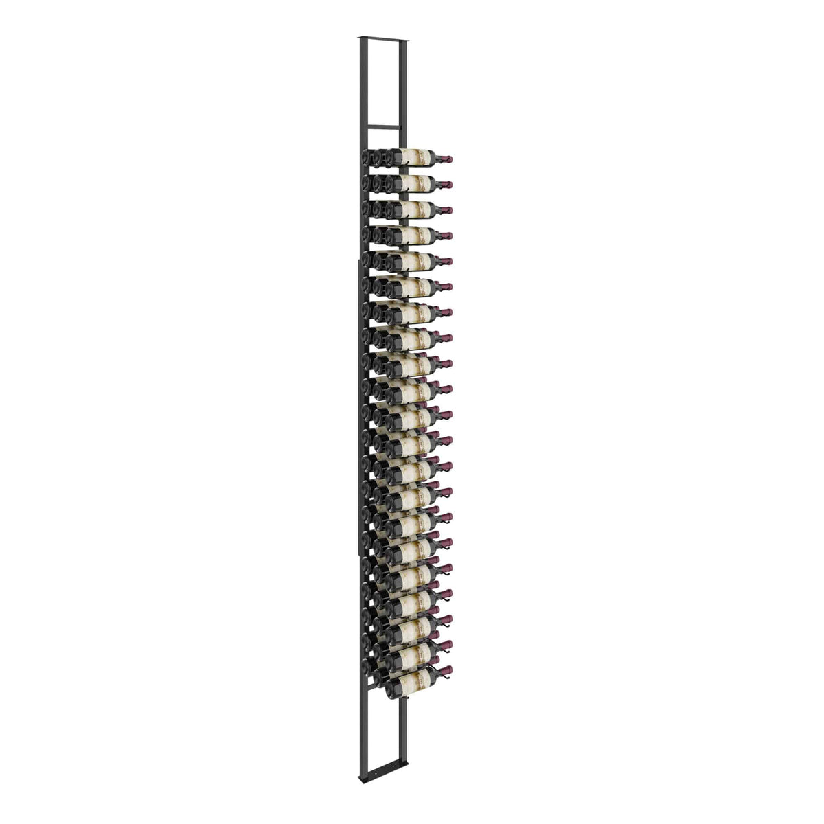 W Series 1 Sided Floating Wine Rack Kit in Matte Black Storing 63 Bottles