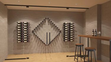 Vino Rails Flex Mag 45 Mounted Metal Wine Rack System | For 1.5L and Champagne Bottles