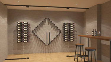 Vino Rails Flex 45 Wall Mounted Metal Wine Rack System