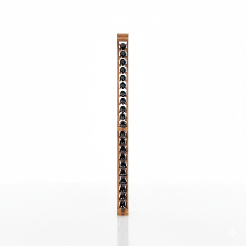 Wine rack with multiple bottles on a white background