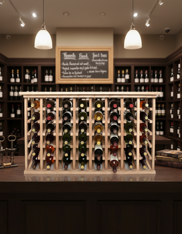 wood wine rack with table top